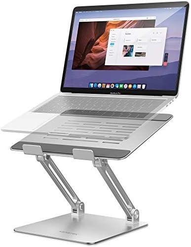 מעמד מחשב נייד Abovetek, מחשב נייד מתכוונן, עמדת מחשב אלומיניום למחשב נייד עד 17.3 אינץ ', מחזיק מחשב נייד תואם ל- MacBook Pro, HP, שולחן