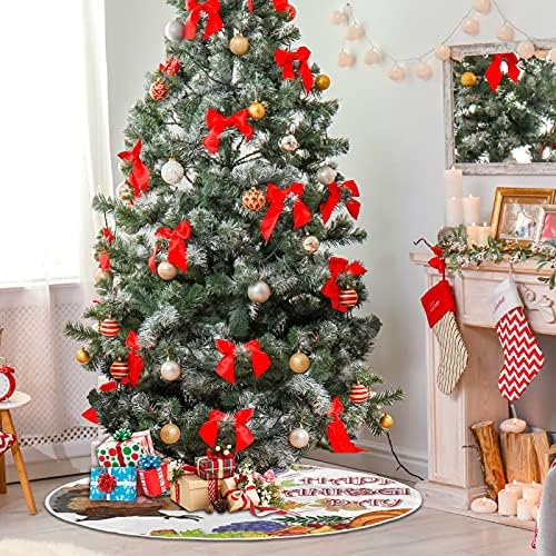 Fallthanksgiving יום הודו יום טורקיה חצאית עץ חג המולד 36 אינץ '/48 אינץ' תפאורה ביתית לחצאית עץ חג המולד מחצלת קישוטים לחג המולד מסיבת