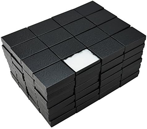 קופסא תכשיטים מלאה כותנה מערבולת שחורה 32 3-1 / 8 איקס 2-1/8 איקס 1