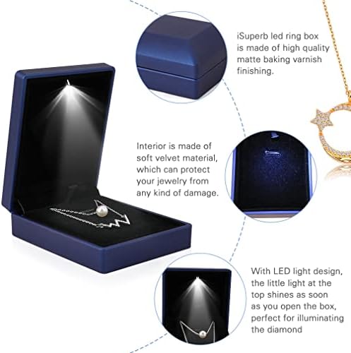 ISUPERB 2 PCS LED תליון תליון מואר שרשרת תכשיטים תצוגת תכשיטים להצעה, אירוסין, חתונה, מתנה