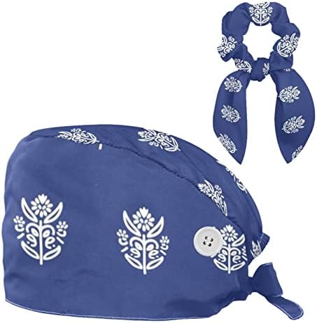 כובעי עבודה פרחוניים הודיים עם כובעי כפתור כפתורים עם כובעים עם רצועת זיעה ושיער קשת משובש