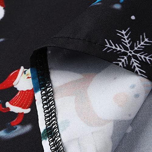 חולצות חג מולד xxbr לגברים, כפתור שרוול ארוך למטה מטה חג המולד אייל אייל איש שלג הדפס עסקים מזדמנים חולצה