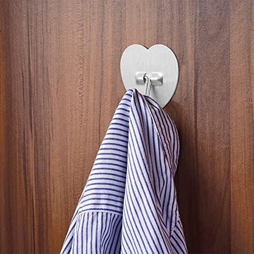 ז'קט DOITOOL קולב ווים קיר מחזיק מפתח נירוסטה נירוסטה צורת לב בצורת ווים מגבת מתלה ווים דקורטיביים מארגן וו אמבטיה למטבח דלת זכוכית אמבטיה