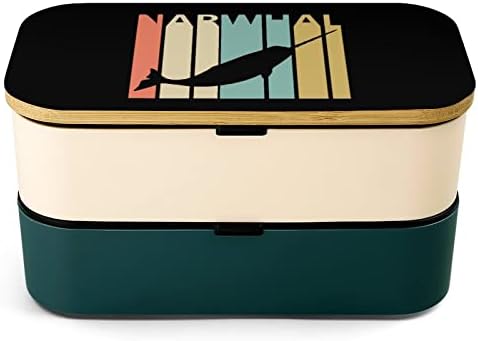 סגנון וינטג 'בסגנון בנטו קופסת בנטו קופסת בנטו דליפה מכולות מזון עם 2 תאים לפיקניק עבודה לא