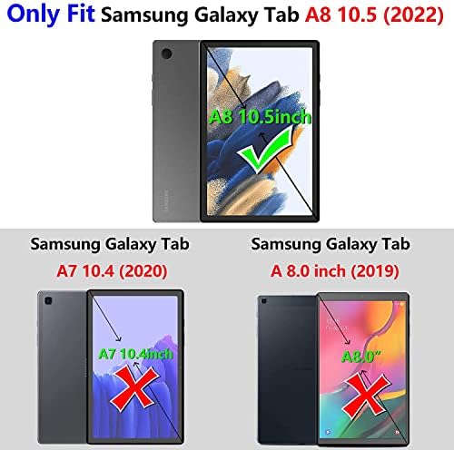 מארז שפירית ורוד עבור Tab Galaxy Galaxy A8 10.5 אינץ '2022 SM-X200/X205/X207, 360 מעלות סיבוב עמד