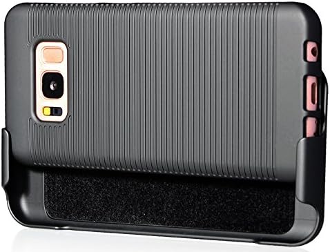 NakedCellphone שחור גומי מצולע מכסה קשיח קשיח + קליפ קליפ נרתיק עמדת סמסונג גלקסי S8 פלוס טלפון, S8 +