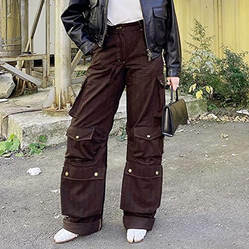 מכנסי מטען רחבים של Cokuera לנשים בגדי רחוב היפ הופ מגניב מכנסי טרנינג מכנסי טרנינג מזדמנים מכנסי רגל רופפים רופפים