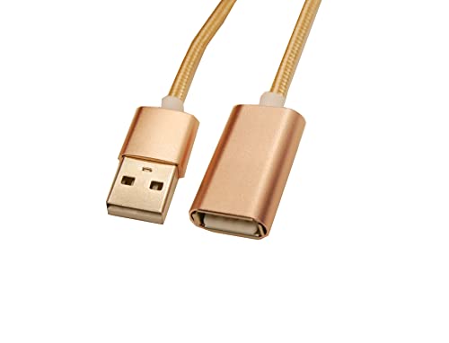 כבל סיומת USB של Levu, הקלד זכר לניילון נקבה קלוע USB 2.0 כבל הרחבה כבל העברת נתונים עם מחבר מצופה זהב לכונן הבזק USB/כונן קשיח 1M/3.3