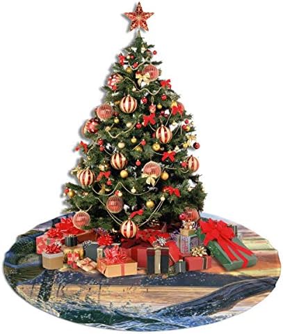 Lveshop Fiving Bass פה עץ חג המולד חצאית יוקרה עגול מקורה מחצלת חוץ כפרי חג המולד עץ עץ קישוטי חג ≠ 30 /36 /48 שלושה גדלים）