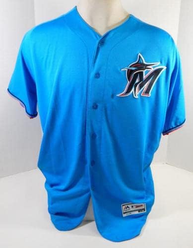 מיאמי מרלינס ג'וליו פריאס 77 משחק בשימוש כחול ג'רזי 46 DP21981 - משחק משומש גופיות MLB