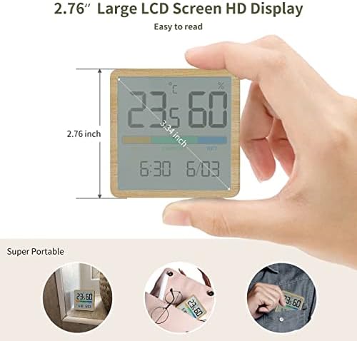 ZSEDP LCD לשעון דיגיטלי מד לחות מדחום מקורה