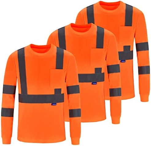 חולצת בטיחות A-Afficy, חולצת טריקת נראות גבוהה לעבודות ארוכות שרוול קצר 3