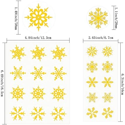24 גיליונות זהב פתית שלג מדבקות עגול מתנה תווית מדבקות חותם עצמי דבק מדבקות עבור מעטפות כרטיסי קוקי סוכריות תיק מלאכות