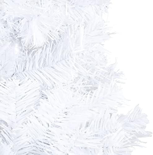 vidaxl עץ חג מולד מלאכותי עם ענפים עבים בסלון בית משרד קישוט חג מולד עיצוב חג המולד קישוט חג לבן 82.7 PVC