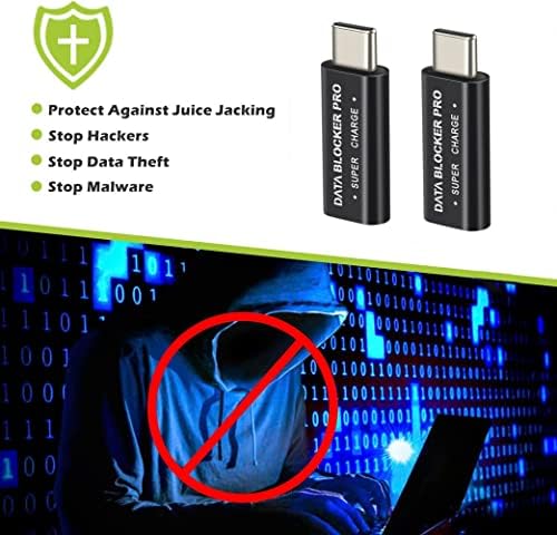 USB-C ל- C חוסם נתונים-הגנה נגד שקע מיצים, USB C ל- USB C מתאם-תומך בטעינה מהירה, מגן חוסם נתונים של USB עבור טלפונים סלולריים, טאבלטים,