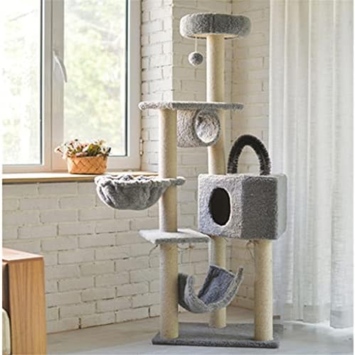 הוקאי לחיות מחמד חתולים קטיפה דירות רב-רמת חתולי עץ דירה ריהוט עם סיסל-מכוסה מגרד הודעות עבור גורים
