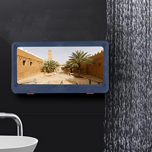 קופסת מקלחת של מסך מגע של Fecamos, מחזיק טבליות מקלחת אטום למים מקדח קיר בחינם התקנה קלה התקנה לאמבטיה ואגן שטיפה לטבליות מתחת לגיל 15.7