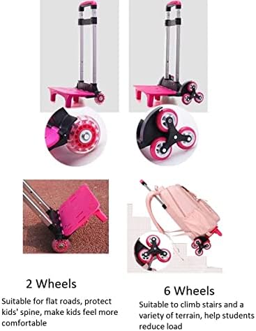 בנות מתגלגל תרמיל עם גלגלים מוצק צבע ילדים עגלת תיק בית ספר גלגליים תיק של