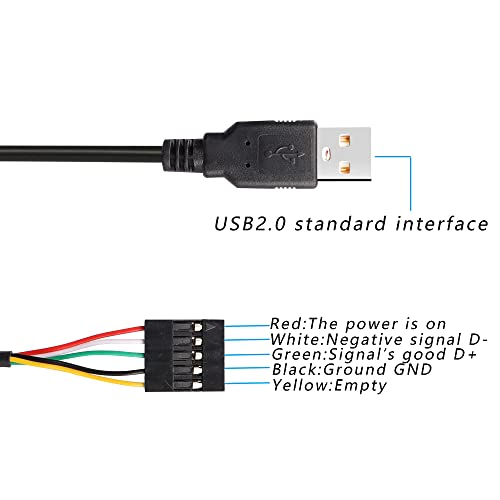 Pngknyocn 5 PIN לוח אם לכבל מתאם USB, 2 חבילות USB 2.0 סוג A זכר לדופונט 5 סיכה כבל כבלים של לוח האם נקבה ≠ 50 סמ/1.6ft Å