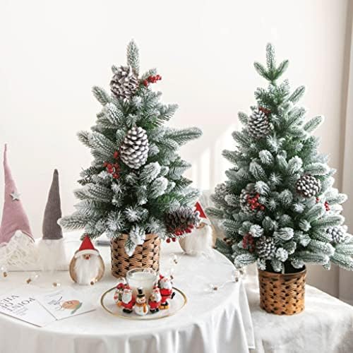 עץ חג המולד מלאכותי XXSLY שולחן עבודה מיני עץ חג המולד שלג עץ חג המולד מלא מלאכותי עם בסיס יוטה עונתי מקורה עיצוב בית עץ חג המולד עץ חג
