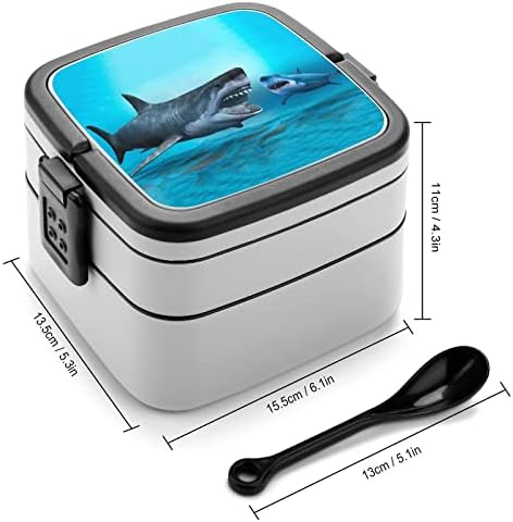כריש שכבה כפולה בנטו קופסא מכולות ארוחות עם ידית נייד לעבודה משרדית