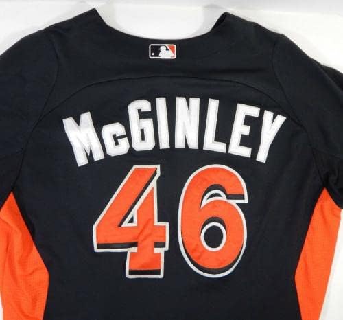 2012-13 מיאמי מרלינס בלייק מקגינלי 46 משחק נעשה שימוש בלאק ג'רזי ST BP 46 667 - משחק משומש גופיות MLB
