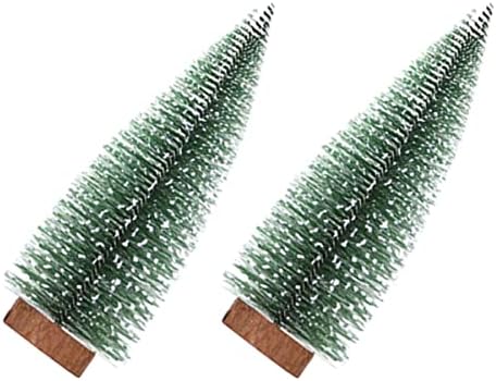 קישוטים לחג המולד צעצועים 2 יחידות עץ חג המולד מיניאטורה עץ אורן קטן עם בסיסי עץ עצי אורן מיניאטוריים