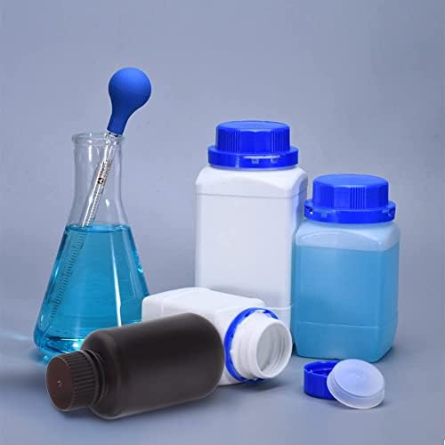 OTHMRO 2 PCS מעבדה מפלסטיק בקבוקי מגיבים כימיים, 25 מל/0.9 גרם פה קטן נוזלי/דגימות עגולות מוצקות מיכלי אחסון איטום בקבוקי כובע חום