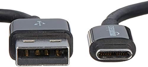 יסודות אמזון USB Type-C ל- USB-A זכר 3.1 כבל מתאם Gen2 כבל מטען-3 רגל-שחור ו- USB Type-C ל- USB-A 2.0 כבל מטען זכר, 6 רגל, שחור