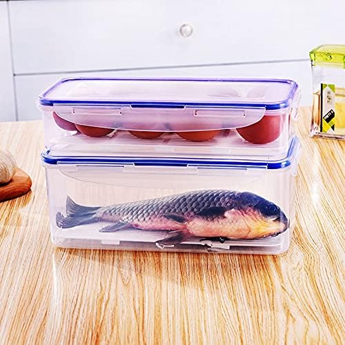 Amayyabdh Bento Bento קופסת פלסטיק קופסת שמירה טרייה עם מכסים ואוכל מגש ניקוז נשלף למטבח ， יכול להחזיק דגים, ירקות וכו 'שימור