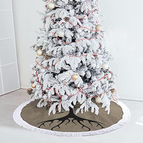 עץ החיים חצאית עץ חג המולד לקישוטים למסיבות חג עם תחרה ציצית